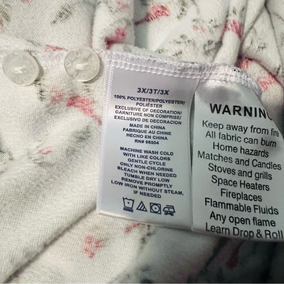 Lanz of Salzburg Long Sleeve Cardinal Print Fleece Nightgown 3X - Picture 7 of 7